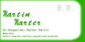 martin marter business card